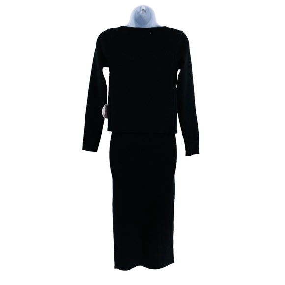 Petal & Pup NEW Luna 3 Piece Knitted Set Black Sweater Midi Dress Size XS - Picture 10 of 14